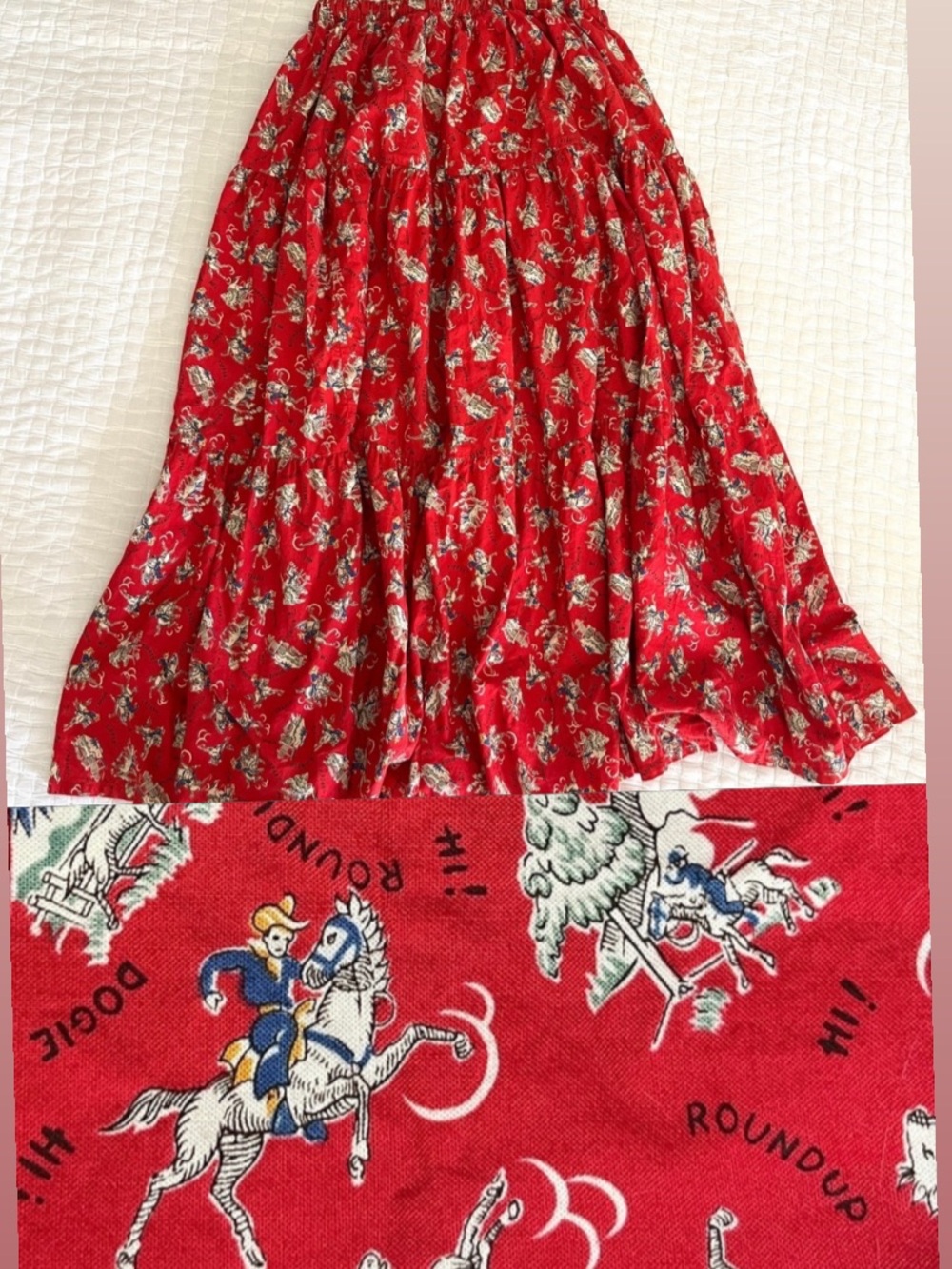 Vintage Western Cowboy Rodeo Skirt M/L